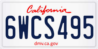 CA license plate 6WCS495