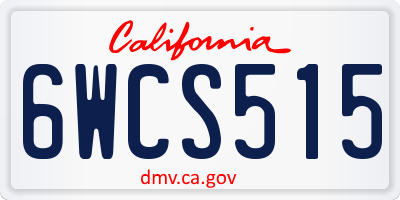 CA license plate 6WCS515