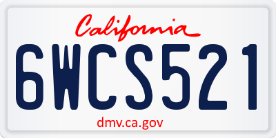CA license plate 6WCS521