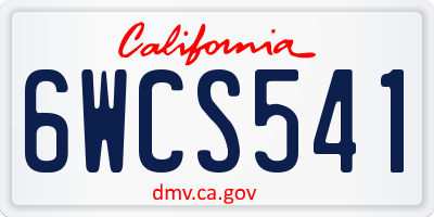 CA license plate 6WCS541
