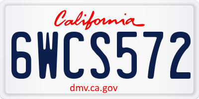 CA license plate 6WCS572