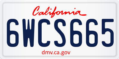 CA license plate 6WCS665
