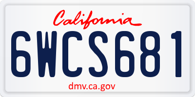 CA license plate 6WCS681