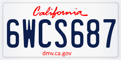 CA license plate 6WCS687