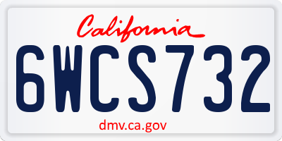 CA license plate 6WCS732