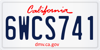 CA license plate 6WCS741