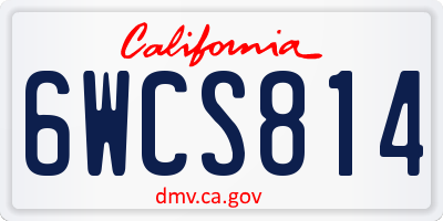 CA license plate 6WCS814