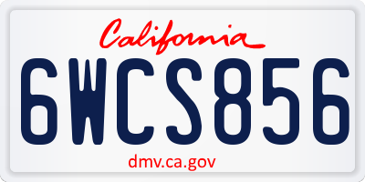 CA license plate 6WCS856