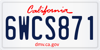 CA license plate 6WCS871