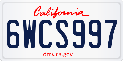 CA license plate 6WCS997