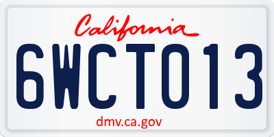 CA license plate 6WCT013