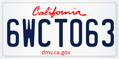 CA license plate 6WCT063