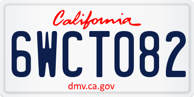 CA license plate 6WCT082