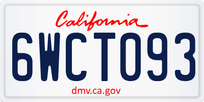 CA license plate 6WCT093