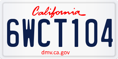 CA license plate 6WCT104