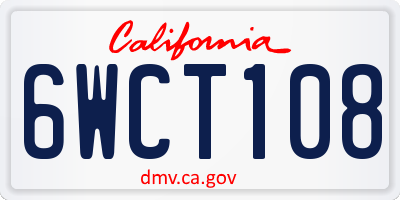 CA license plate 6WCT108