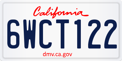 CA license plate 6WCT122