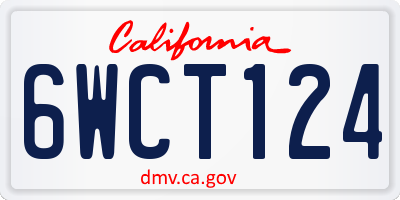 CA license plate 6WCT124