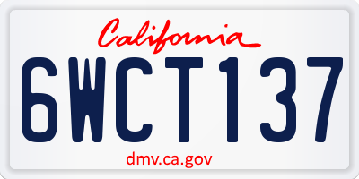 CA license plate 6WCT137