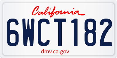 CA license plate 6WCT182