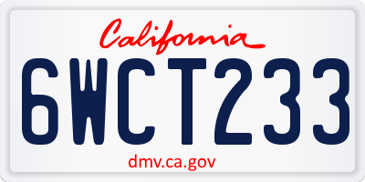 CA license plate 6WCT233
