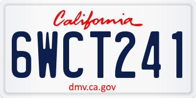 CA license plate 6WCT241