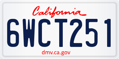 CA license plate 6WCT251