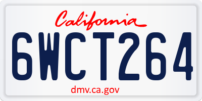 CA license plate 6WCT264