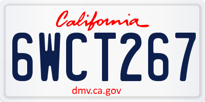 CA license plate 6WCT267
