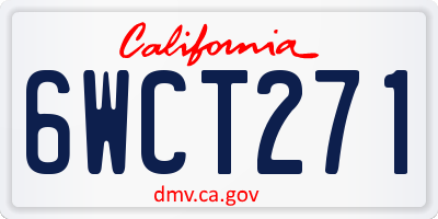 CA license plate 6WCT271