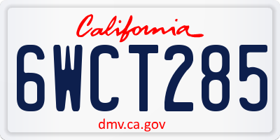 CA license plate 6WCT285
