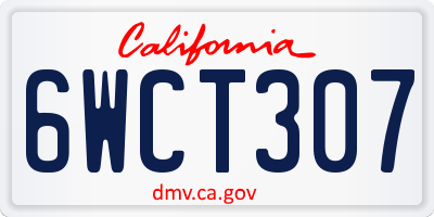 CA license plate 6WCT307