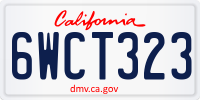 CA license plate 6WCT323