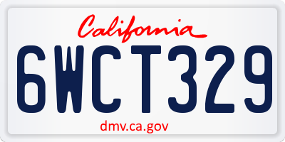 CA license plate 6WCT329