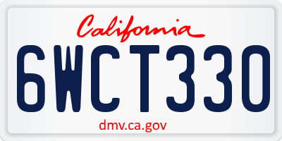 CA license plate 6WCT330
