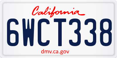 CA license plate 6WCT338