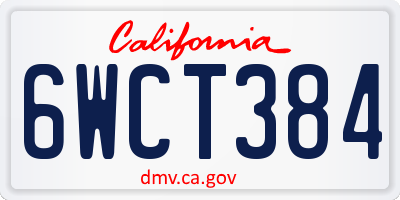CA license plate 6WCT384