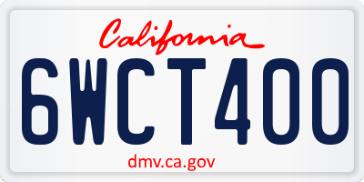 CA license plate 6WCT400