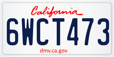 CA license plate 6WCT473