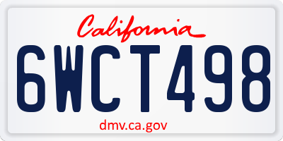 CA license plate 6WCT498