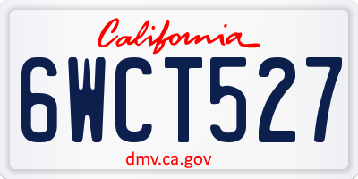 CA license plate 6WCT527