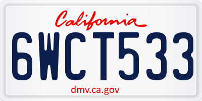 CA license plate 6WCT533