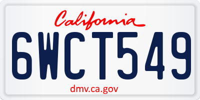 CA license plate 6WCT549