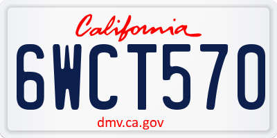CA license plate 6WCT570