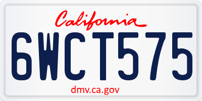 CA license plate 6WCT575