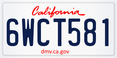 CA license plate 6WCT581