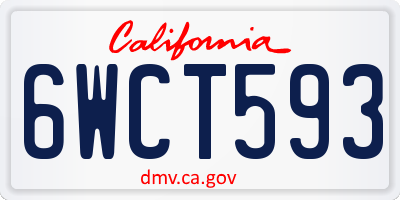CA license plate 6WCT593