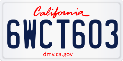 CA license plate 6WCT603