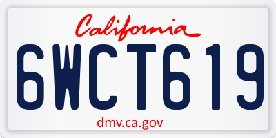 CA license plate 6WCT619
