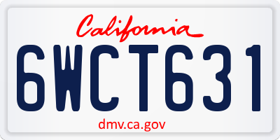 CA license plate 6WCT631